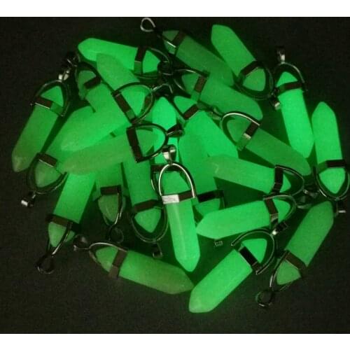 Wholesale fashion Glow in the Dark Luminous stone Pendants & necklaces for Jewelry making charm Point 12pcs/lot Free shipping