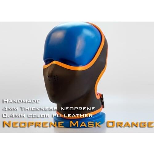 RD1095)Luxury Customize Handmade 4mm Thickness Neoprene 0.4mm Color PU Leather Mask Orange