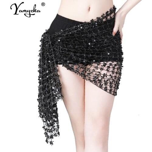 Sexy y2k black See Through vintage Sequin Summer mini skirt women Cover Up bikini Beach club Party skirts mesh wrap skirts 2021