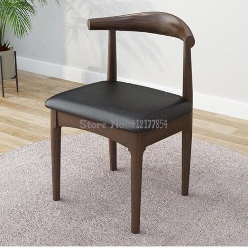Horn Chair Solid Wood Chair Nordic Dining Table Dining Chair Home Desk Chair Simple Modern Table And Chair Restaurant Stool