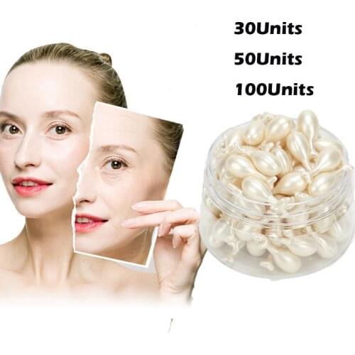 30/50/100pcs Placenta Capsule Face Serum Moisturizing Anti Aging Dry Skin Hydrating Facial Lifting Firming Repairing Essence