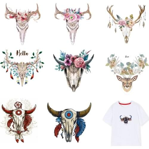 Iron-on Transfers for Clothing Ironing Patches Flowers Stripes Thermo Stickers on Clothes Diy PVC Patch Fusible Vinyl Adhesive I