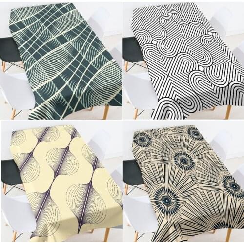 Geometric stripes dinning table decoration wedding decoration coffee table for living room lace tablecloth plaid tablecloth coat