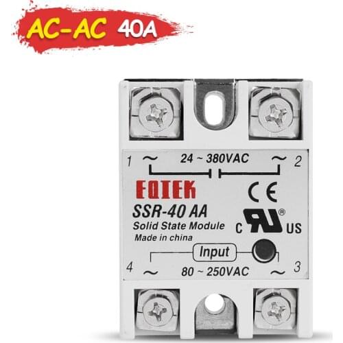 High Quality SINOTIMER Brand 40 A SSR-40AA AC-AC Single Phase Solid State Relay SSR 80-250VAC TO 24-380VAC
