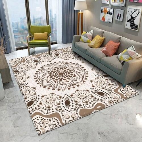 Good Quality Mandala Style Non-Slip Round Flannel Carpet For Floor Mat Living Room Rug Decor Bedroom Anti-slip Carpet Area