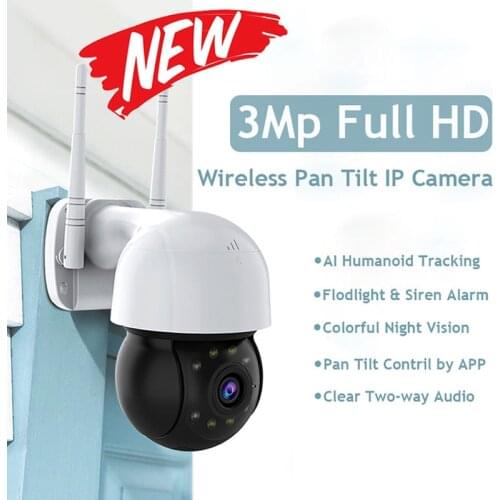 Wifi Smart IP Camera Outdoor Ai Human Automatic Tracking Wireless ONVIF HD IP66 Waterproof Light Security Surveillance Camera