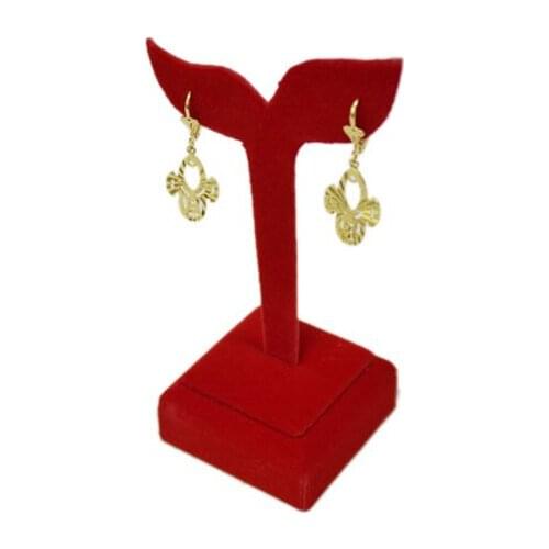 Gold jewelry high-grade red velvet earrings earrings storage counter window display bracket 5*5*12cm