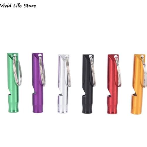 1Pcs Mini Size Whistles Outdoor Metal Multifunction Whistle Pendant With Keychain Keyring For Outdoor Survival Emergency