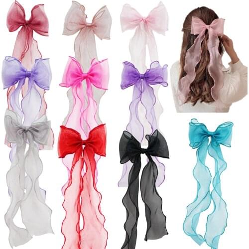 10 Colors Baby Girls Hair Clips Streamer Lace Hair Bows Loveky Barrettes Hairpins Hair Accessories for Girls Toddler Kids Childr