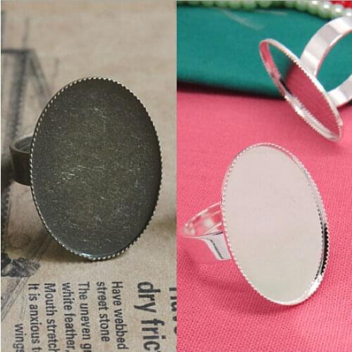 10pcs 18*25mm 13*18mm Wholesale Antique Bronze Ring Blank Base with Teeth for Cameo Setting Cabochons