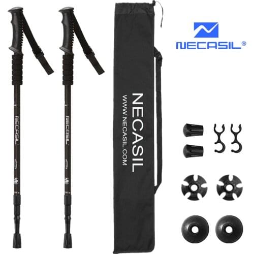 2Pcs/lot Walking Stick north pole Telescopic baton Trekking Hiking Poles crutches Walking Cane With Rubber Tips Protectors