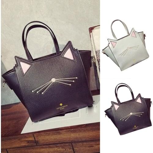 2021 Mooie Kat Oor Koreaanse Kawaii Zakken Voor Vrouwen Grote Capaciteit Handtas Vrouwen Designer Schoudertas Messenger Bag