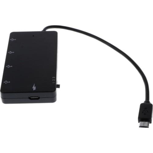 4-Port Micro USB OTG Hub Host Charging Cable Adapter Converter For Android Cables