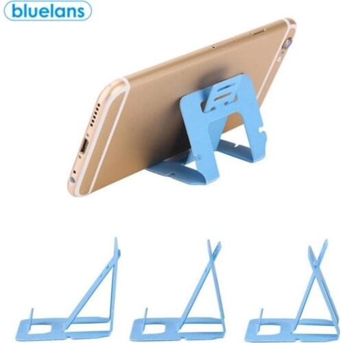 5Pcs Universal Portable Foldable Lazy Plastic Card Mobile Phone Stand Holder With a Hole 3 Gears For Display Angle Adjust
