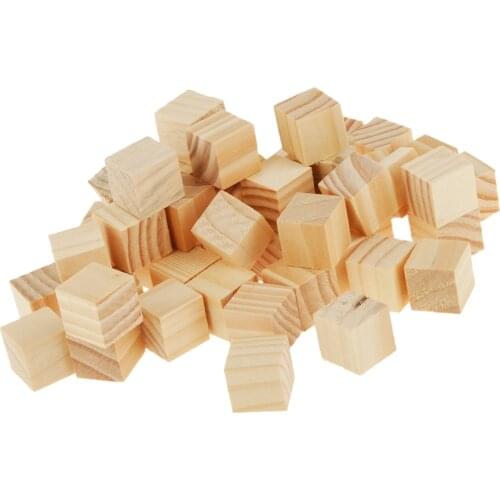 High Quality 50Pcs Wooden Square Tiles 10x10mm Board Game Fun Blocks DIY Toy Gift for Kindergarten Children Kids