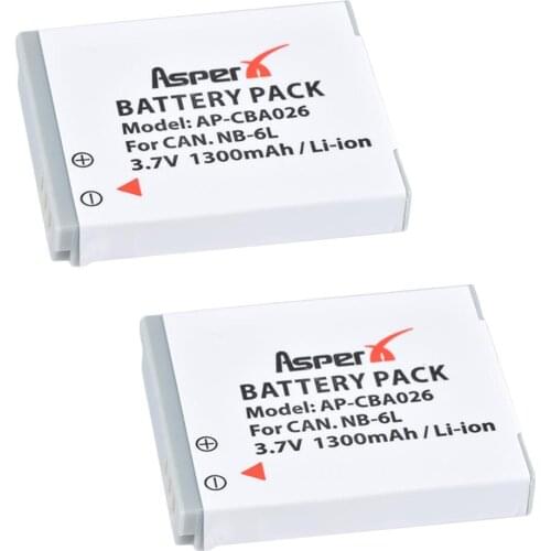 2Pcs NB-6L NB-6LH NB 6L Batteries For Canon PowerShot IXUS 310 SX240 SX275 SX280 SX510 200 105 210 300 S90 S95 SD1200 SD1300