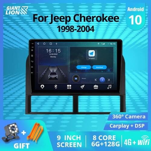 2DIN Android10.0 Car Radio For Jeep Grand Cherokee II WJ 1998-2004 GPS Navigation Stereo Receiver DSP Auto Radio NO 2DIN DVD IGO