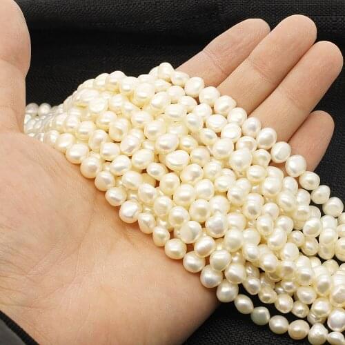7-8mm Natural Freswater Pearl Loose Beads White Pink Colors Round Rice Shape DIY for Making Necklace Bracelet Accessions