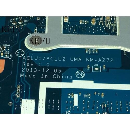 KEFU 100% NEW ACLU1 / ACLU2 NM-A272 laptop Motherboard For LENOVO G50-70 NOTEBOOK PC I3 CPU COMPARE BEFORE ORDER