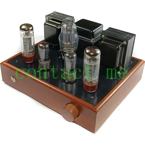 EL34 6P3P 6L6 KT66 single-ended class A tube power amplifier, solid wood case. Output power: 8WX2, sweet and soft tone