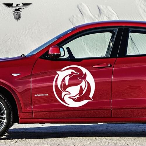 EmpireYing 3 Sizes 8 Colors Elegant Marine Animals Yin Yang Dolphin Mans Best Friend Car Sticker Bumper Home Decor Vinyl Decals