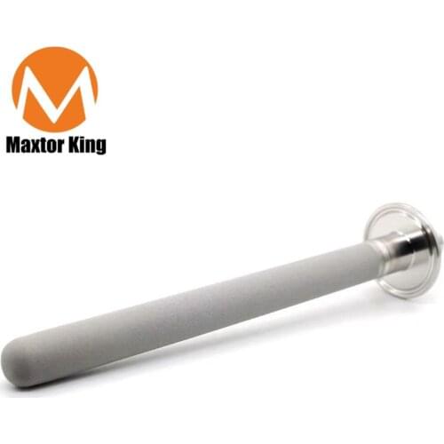 MK 20mm-32mm OD 4"-12" Sintered 316 Stainless Steel Carbonation Stone, 2 Micron Pore Fits Size. 50.5mm Clamp with 1/4" NPT