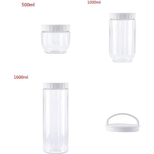 Kitchen Transparent Food Storage Container With Lids Sealing Pot Cereal Grain Bean Rice Sealed Plastic Milk Powder Jar AXYC