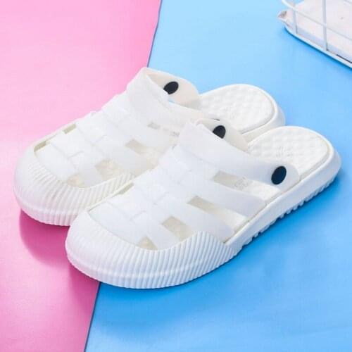 Summer womens sandals non-open toe nurse slippers two ways to wear beach shoes plastic soft bottom driving womens slippers