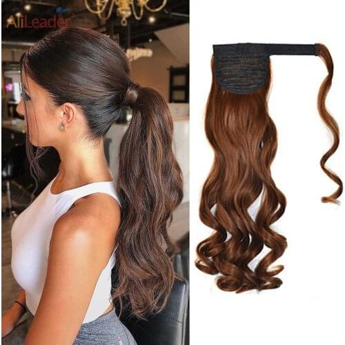 Alileader 20 Inch Afro Ponytail Extensions Heat Resistant Synthetic Natural Hair Extension For Women Wrap Around Clip Hair