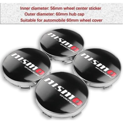 4PCS 60mm Car Wheel Center Hub Caps Emblem Sticker Decal For Nissan Nismo Tiida Teana Skyline Juke X-trail Car Accessories goods