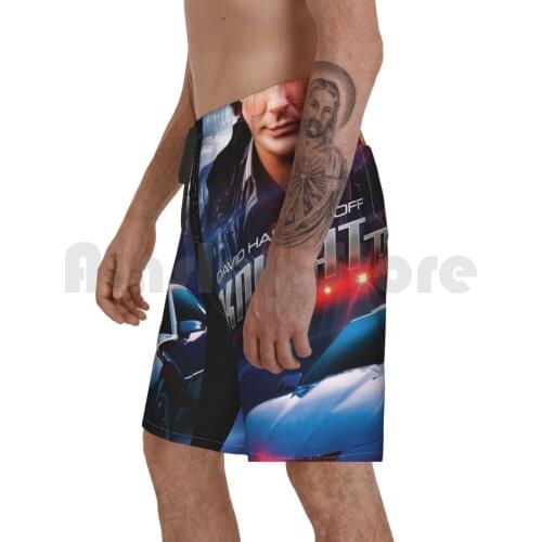 Knight Rider-Hasselhoff Beach Shorts Men Beach Pants Swim Trunks Baywatch Man Sexy Hot Black 90s 90s Icon Celebrity