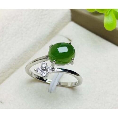 Natural Jasper Mosaic Women Ring with 925 Sterling Silver Fashiom Trendy