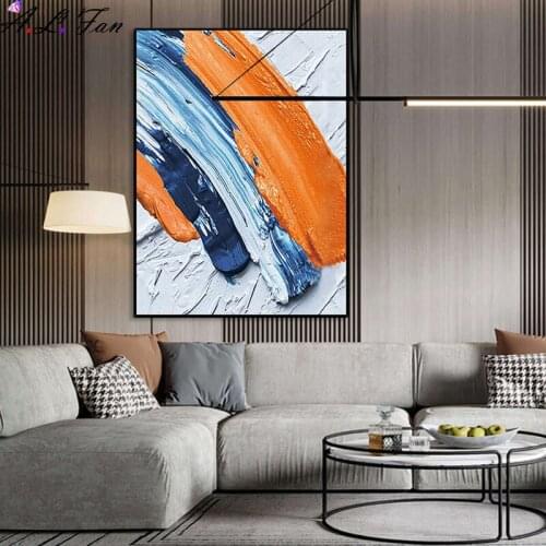 Modern minimalist abstract print painting three-dimensional thick texture decorative painting sea waves surging porch aisle