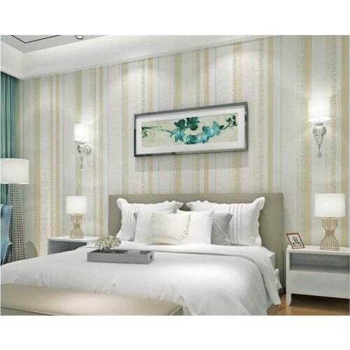 Beibehang papel de parede Nonwoven fabric modern simple vertical striped living room TV background restaurant walkway wallpaper