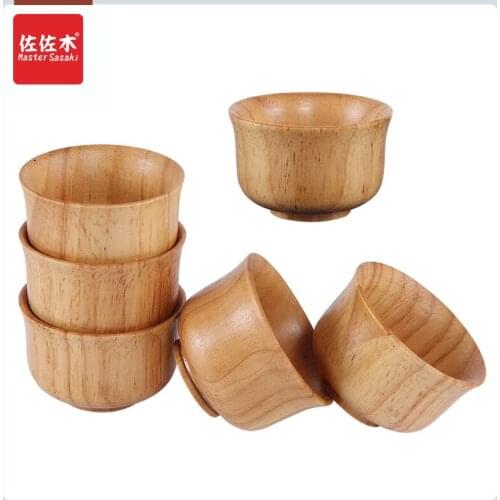 Solid wood cup, white wine cup and Japanese hotel restaurant special sake cup custom LOGO