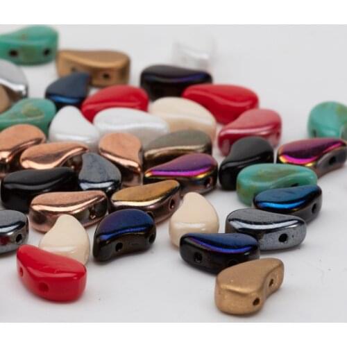 Taidian Czech Paisley Duo Glass Beads 8x5mm Turquoise Boncuk DIY Women Handmade Gift Creativity Style 3/5grams/bag