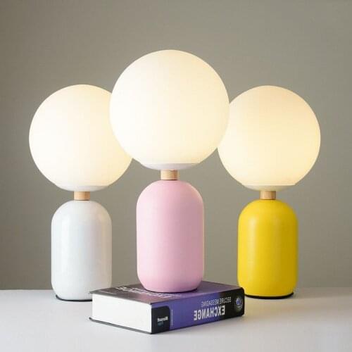 Nordic Modern LED Iron Art Glass Table Lamps Study Childrens Reading Illumination Bedroom Bedside Touch Lighting Luminaire