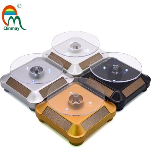 LED white Multicolor light rotating display table battery powered or solar-powered display turntable
