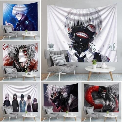 Tokyo Ghoul Tapestry Anime Cartoon Printing Wall Decoration Home Decor Tokyo Ghoul Blanket Travel Camping Beach Mat