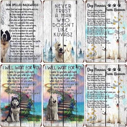 Vintage Metal Tin Signs Dogs Decorative Plaque Pet Pub Bar Club Man Cave Wall Retro Poster Plates Home Decor 20x30cm