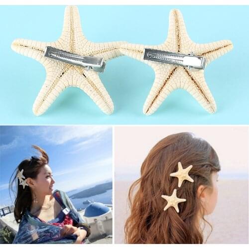 1/2 Pcs Women Girls Elegant Starfish Sea Star Hairpins Fashion Lady Hair Clips Girls Summer Beach Barrettes Hair Accessories