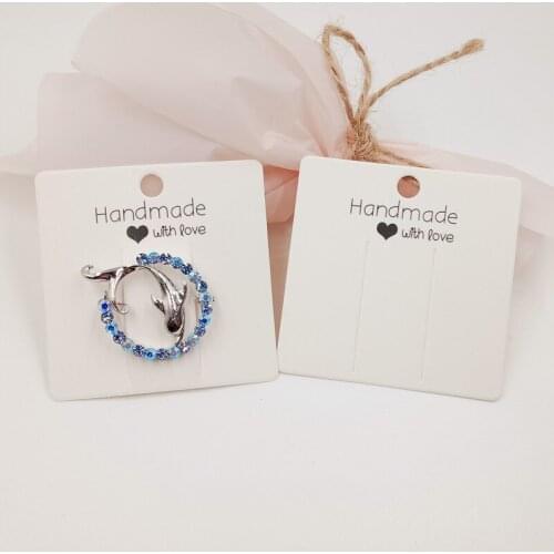 100 pcs 6x6cm white handmade Paper Jewelry displays Cards Hair Accessory Packing Cards Accept customization