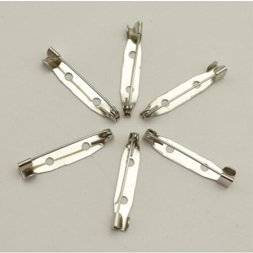 1000pcs 25mm Safety Lock Back bar Pin DIY brooch base, Dual Brooch Back Base With Safety Pin use for brooch and hair jewelry