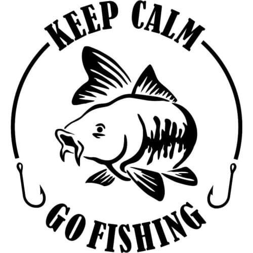 15.2cm*15.4cm Keep Calm Go Fishing Fashion Car Styling Vinyl Car Sticker S4-0859