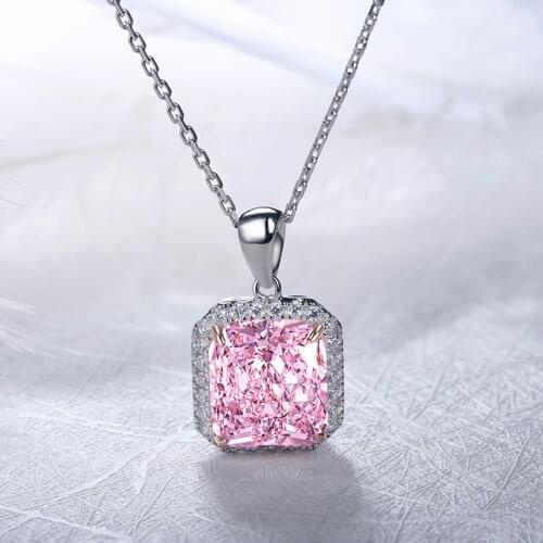 5.0ct Radiant Cut Simulated Diamond 2021 Minimalist Jewelry Men Lady Couple Necklaces In Discount