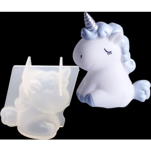 3D Unicorn Silicone Candle Mold DIY Candle Making Wax Mold Plaster Soap Clay Rein Mold