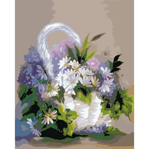 40*50cm DIY Daisy & silver Pictures Painting By Numbers DIY Digital Oil Painting On Canvas Coloring By Numbers wall art DY416