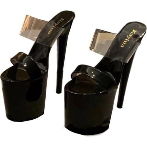 20cm Sandals Red Slippers Womens Sandals Platform Heels Sexy Clear Heels Gladiator Shoes Ladies Dress Shoes Summer Slippers