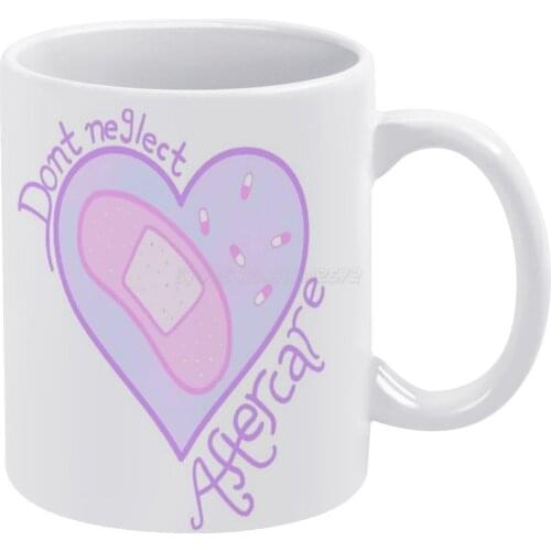 Don't Neglect Aftercare Band-Aid Heart White Mug Coffee Mugs Girl Gift Tea Milk Cup Mugs Aftercare Ddlg Bdsm Mdlg Abdl Ageplay R