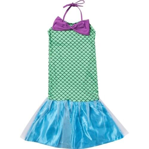 2017 Kids Dress Fashion Vest Little Tail Dress Girls Fancy Dress Princess Party Halloween Christmas Cosplay Costume Beachwear